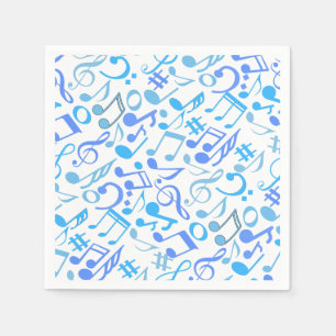 Musical Notes and symbols Pattern blue.b Napkin