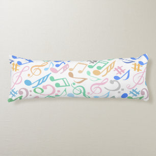 Musical Notes and symbols Pattern pastel.w Body Cushion