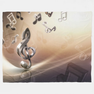 Musical Notes Artistic Melody Design Fleece Blanket