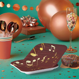 Musical Notes Background Paper Plate