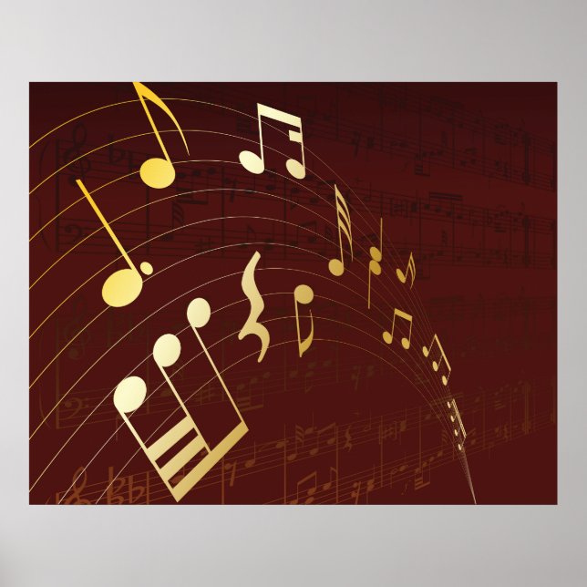Musical Notes Background Poster (Front)