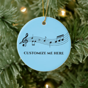Musical Notes Band Choir Teacher Custom Christmas Ceramic Tree Decoration
