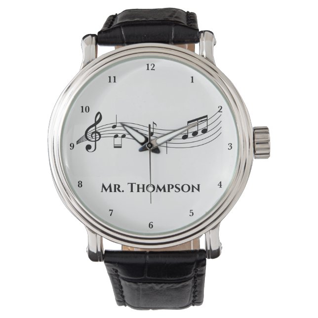 Musical Notes Band or Choir Teacher Custom Music Watch (Front)