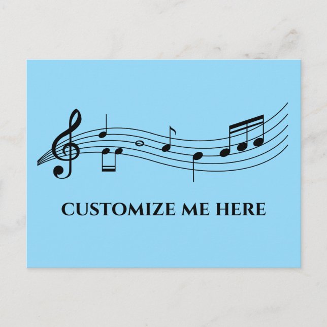 Musical Notes Band Teacher Custom Music Postcard (Front)