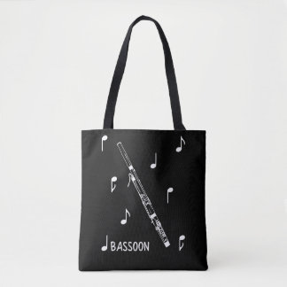 Musical Notes Bassoon Tote Bag