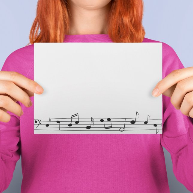 Musical Notes Black & White Monogram Wedding Envelope (Creator Uploaded)