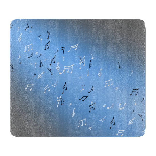 Musical Notes Blue Moon  Cutting Board (Front)