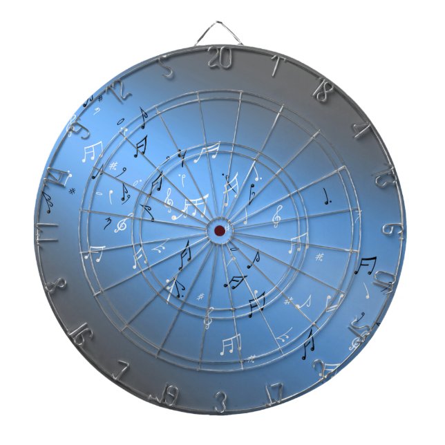 Musical Notes Blue Moon Dartboard (Front)