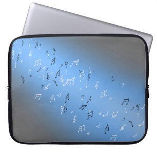 Musical Notes Blue Moon Laptop Sleeve