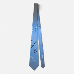 Musical Notes Blue Moon  Neck Tie