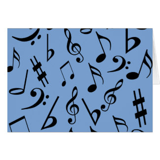 Musical Notes Card - Blue