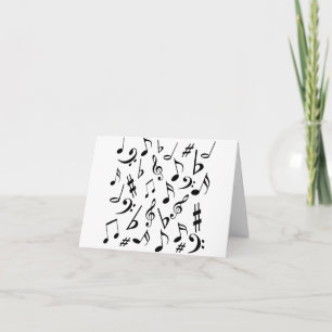 Musical Notes Card - White and Black