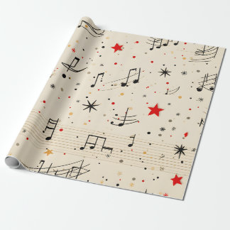 Musical Notes Christmas Wrapping Paper