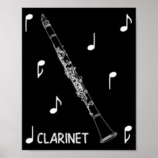 Musical Notes Clarinet Poster