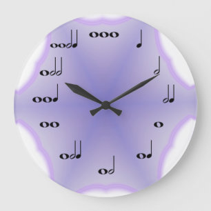 Musical Notes Clock on Lavender background
