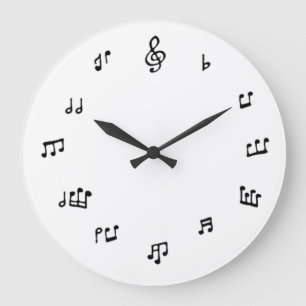 Musical Notes Clock on White background