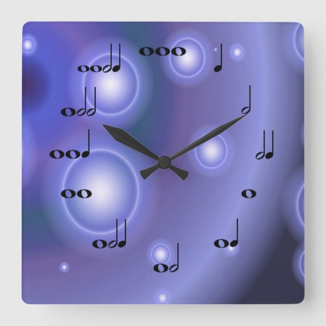 Musical Notes Clock with purple (Front)