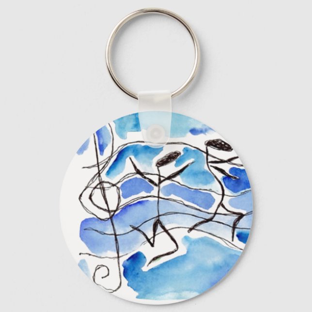 Musical Notes Come to Life Music Adds Joy to Life Key Ring (Front)