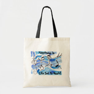 Musical Notes Come to Life Music Adds Joy to Life Tote Bag