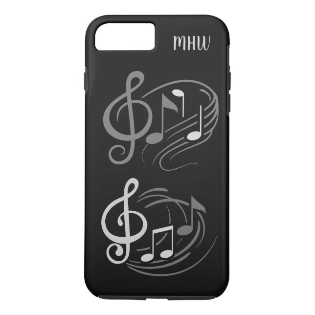 Musical Notes custom monogram phone cases (Back)