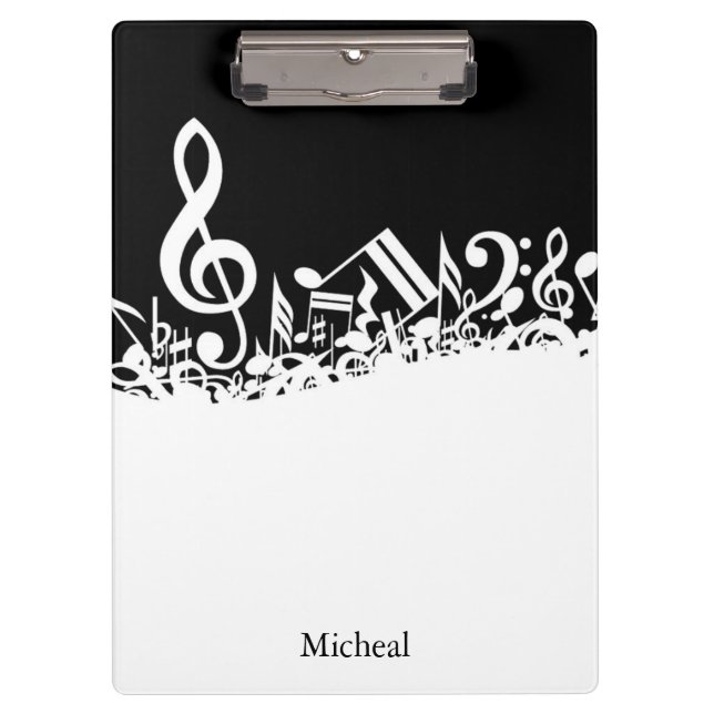 Musical Notes Customisable Clipboard (Front)