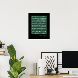 musical notes decorative walls poster