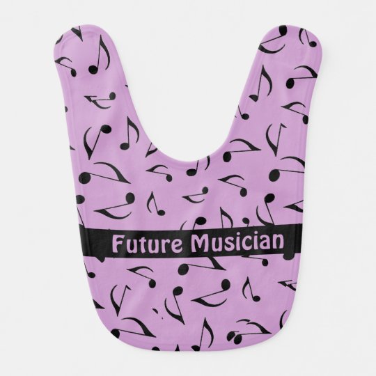 Musical Notes Design Baby Bib