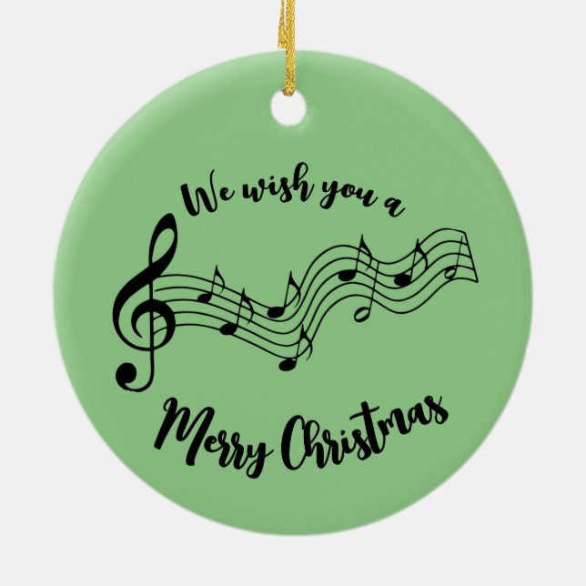 Musical Notes Design Ceramic Ornament (Back)