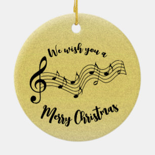 Musical Notes Design Ceramic Ornament