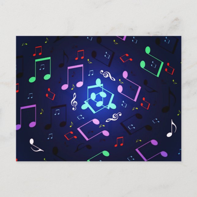 Musical Notes Design Postcard (Front)