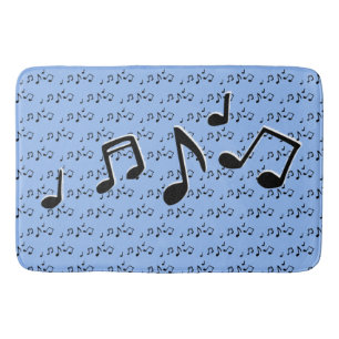 Musical Notes Design Shower Curtain Bath Mat