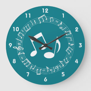 Musical Notes Design Wall Clock