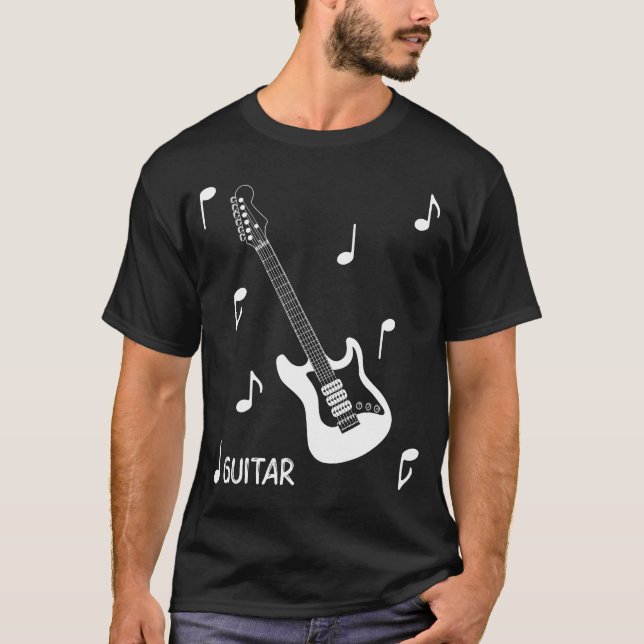 Musical Notes Electric Guitar T-Shirt (Front)