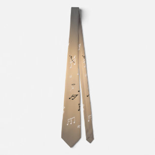 Musical Notes Golden Light Neck Tie