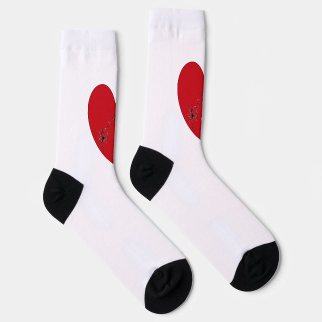 Musical notes in the heart, Crew Socks (Right)