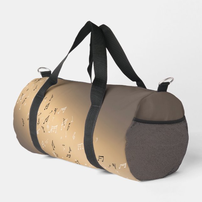 Musical Notes in the Moonlight Golden Brown  Duffle Bag (Right Corner)