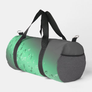 Musical Notes in the Moonlight Green Duffle Bag