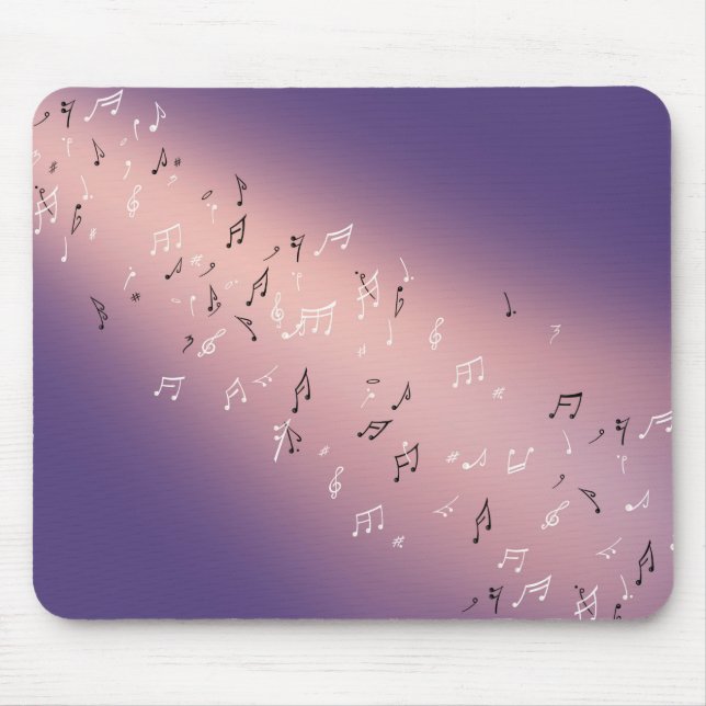 Musical Notes in the Moonlight   Lavender Pink Mouse Mat (Front)