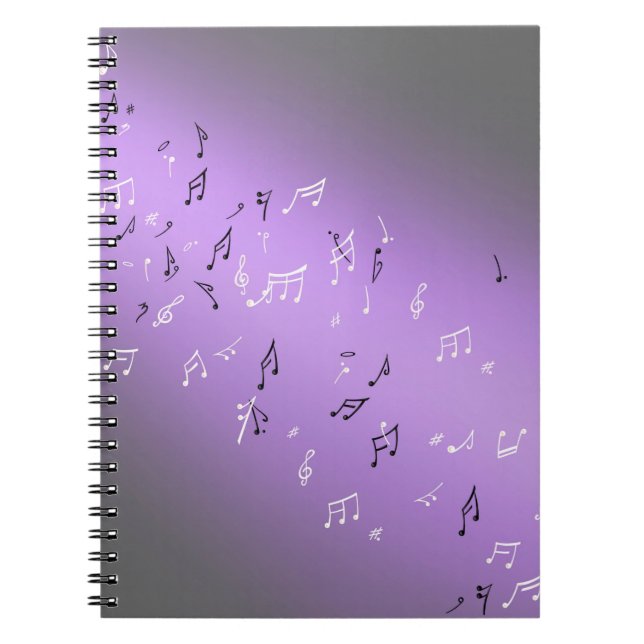 Musical Notes in the Moonlight Lilac Notebook (Front)