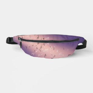 Musical Notes in the Moonlight Lilac Pink Bum Bags