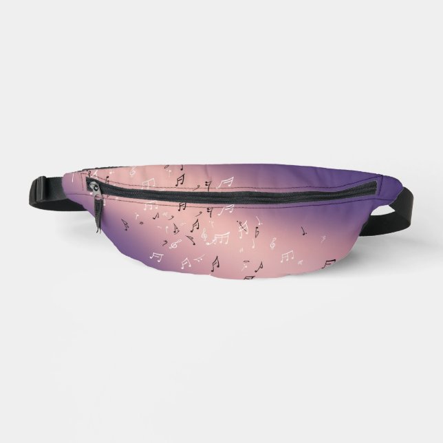 Musical Notes in the Moonlight Lilac Pink Bum Bags (Front)