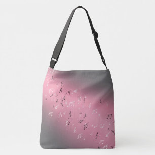 Musical Notes in the Moonlight  Pink Crossbody Bag