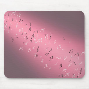 Musical Notes in the Moonlight  Pink Mouse Mat