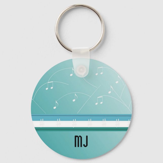 Musical Notes Initial Key Chain (Front)