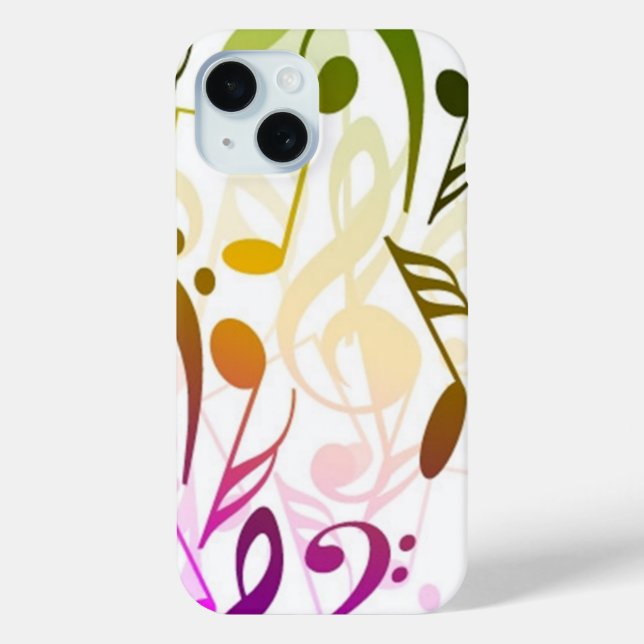 Musical Notes iPhone 15 Case (Back)