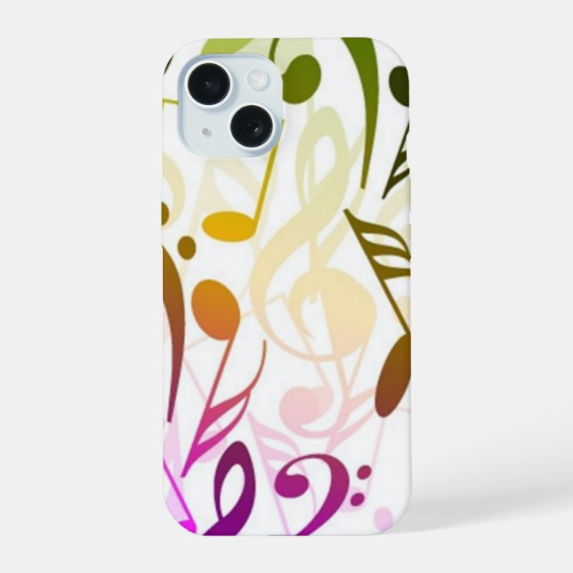Musical Notes iPhone 15 Case (Back)