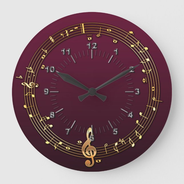 Musical notes large clock (Front)