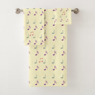 Musical Notes - Lemon Chiffon  Bath Towel Set