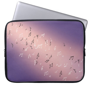 Musical Notes Lilac  Moon  Laptop Sleeve