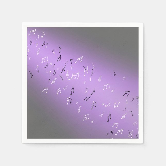 Musical Notes lilac  Moon  Napkin (Front)